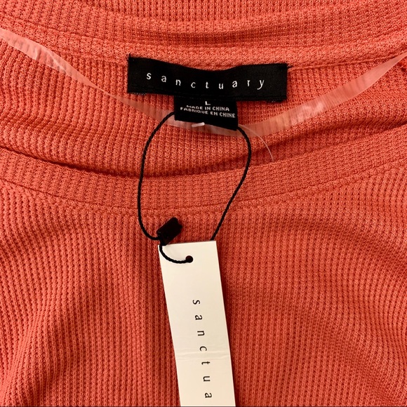 🔥SANCTUARY🔥THERMAL KNIT TOP BABYDOLL SLEEVES SOFT SPICE OF LIFE LARGE NWT - Picture 6 of 6